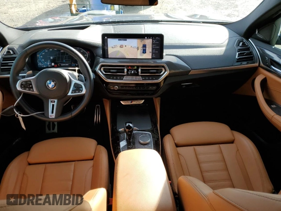 2023 BMW X4 M40i with VIN 5UX43DT06P9R01258, listed as a Copart auction lot 41738674 with 8,184 mi miles and Salvage Title. Bid and sale history available at carsss.com. Image 8.