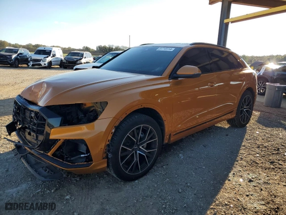 2019 Audi Q8 Premium Plus with VIN WA1EVAF16KD017050, listed as a Copart auction lot 81715114 with 75,048 mi miles and Salvage Title. Bid and sale history available at carsss.com. Image 1.