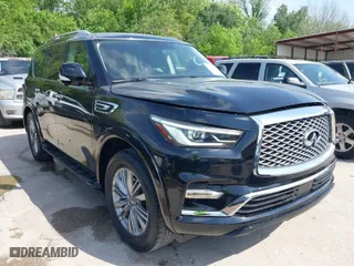 2018 Infiniti QX80 with VIN JN8AZ2NF4J9660983, listed as a IAAI auction lot 42063055 with 24,347 mi miles. Bid and sale history available at carsss.com. Image 1.