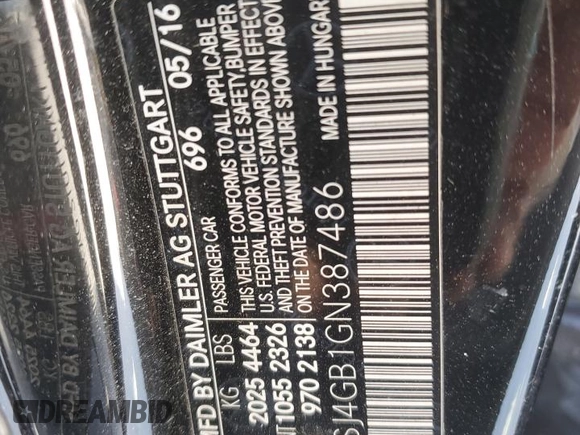 2016 Mercedes-Benz CLA with VIN WDDSJ4GB1GN387486, listed as a Copart auction lot 50953115 with 73,422 mi miles and Salvage Title. Bid and sale history available at carsss.com. Image 12.