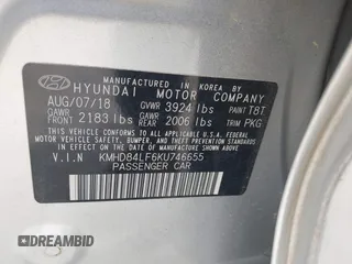 2019 Hyundai Elantra SEL z VIN KMHD84LF6KU746655, wystawiony jako IAAI lot #42135528 z przebiegiem 103 410 mil mil oraz . Historia ofert i sprzedaży dostępna na DreamBid. Obrazek 9.