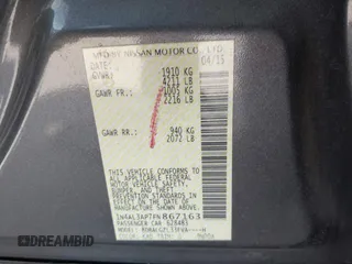 2015 Nissan Altima S with VIN 1N4AL3AP7FN867163, listed as a IAAI auction lot 41773956 with 73,797 mi miles and . Bid and sale history available at DreamBid. Image 9.