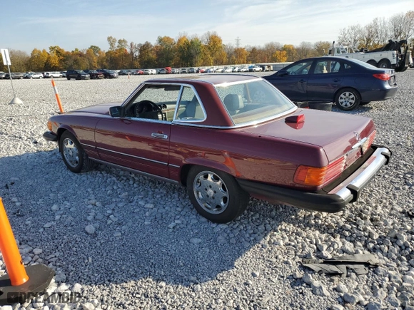 1987 Mercedes-Benz 560 Series 560SL with VIN WDBBA48D0HA056013, listed as a Copart auction lot 77407894 with NaN miles and Clean Title. Bid and sale history available at carsss.com. Image 2.