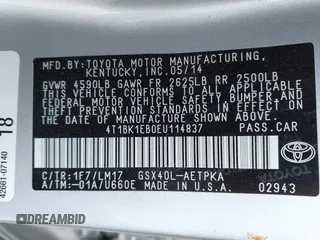 2014 Toyota Avalon Limited with VIN 4T1BK1EB0EU114837, listed as a IAAI auction lot 40051759 with 92,379 mi miles and . Bid and sale history available at DreamBid. Image 9.