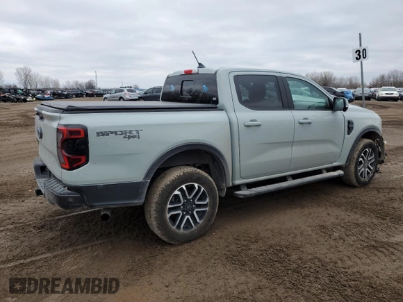 2024 Ford Ranger LARIAT with VIN 1FTER4KH7RLE11140, listed as a Copart auction lot 84859434 with 7,237 mi miles and Clean Title. Bid and sale history available at carsss.com. Image 3.