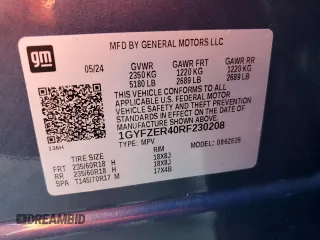 2024 Cadillac XT4 FWD Sport with VIN 1GYFZER40RF230208, listed as a Copart auction lot 80385984 with Not provided miles and Non repairable. Bid and sale history available at DreamBid. Image 14.