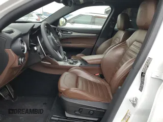 2019 Alfa Romeo Stelvio Ti with VIN ZASPAKBN2K7C58702, listed as a Copart auction lot 47459585 with 49,393 mi miles and Salvage title. Bid and sale history available at DreamBid. Image 7.
