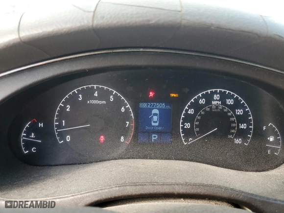 2010 Hyundai Genesis with VIN KMHGC4DE9AU076860, listed as a Copart auction lot 47982415 with 277,505 mi miles and Salvage Title. Bid and sale history available at carsss.com. Image 9.