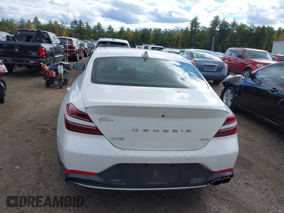 2022 Genesis G70 2.0T with VIN KMTG34TA1NU098409, listed as a IAAI auction lot 40532561 with 24,602 mi miles and . Bid and sale history available at DreamBid. Image 16.