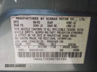 2004 Nissan Altima S z VIN 1N4AL11EX4C101133, wystawiony jako IAAI lot #42167352 z przebiegiem 185 162 mil mil oraz . Historia ofert i sprzedaży dostępna na DreamBid. Obrazek 9.