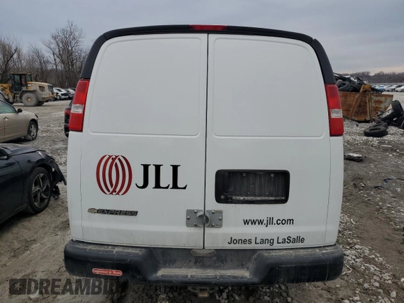 2020 Chevrolet Express Cargo with VIN 1GCWGAFP4L1174507, listed as a Copart auction lot 44225975 with 130,444 mi miles and Salvage Title. Bid and sale history available at DreamBid. Image 6.