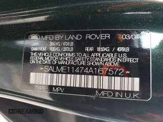 2004 Land Rover Range Rover HSE with VIN SALME11474A167572, listed as a Copart auction lot 51899225 with 80,172 mi miles and Clean title. Bid and sale history available at DreamBid. Image 12.
