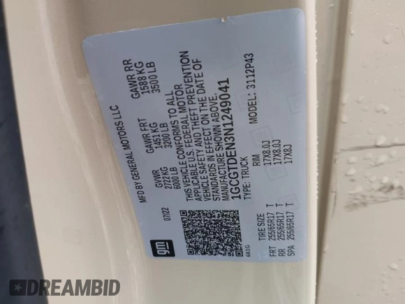 2022 Chevrolet Colorado 4WD Z71 z VIN 1GCGTDEN3N1249041, wystawiony jako Copart lot #55958245 z przebiegiem 67 725 mil mil oraz Szkoda całkowita • Salvage title. Historia ofert i sprzedaży dostępna na DreamBid. Obrazek 12.
