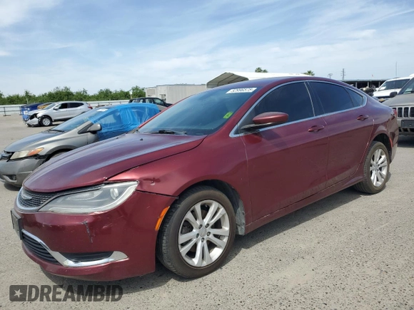 2015 Chrysler 200 Limited with VIN 1C3CCCAB2FN723063, listed as a Copart auction lot 52996575 with 245,700 mi miles and Clean Title. Bid and sale history available at carsss.com. Image 1.