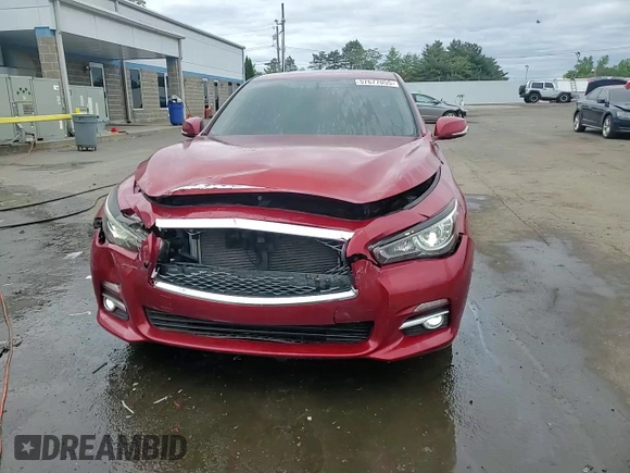 2015 Infiniti Q50 with VIN JN1BV7AR0FM396516, listed as a Copart auction lot 57677055 with 128,369 mi miles and Salvage title. Bid and sale history available at DreamBid. Image 13.