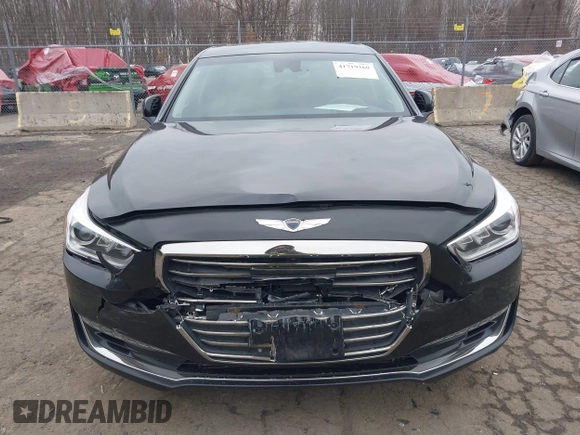 2018 Genesis G90 3.3T Premium with VIN KMHG34JA7JU041008, listed as a IAAI auction lot 41719369 with 146,874 mi miles. Bid and sale history available at carsss.com. Image 12.
