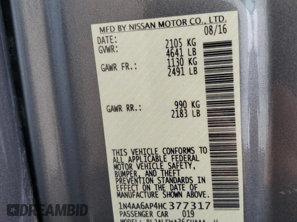 2017 Nissan Maxima SR z VIN 1N4AA6AP4HC377317, wystawiony jako Copart lot #51480785 z przebiegiem 146 594 mil mil oraz Szkoda całkowita • Salvage title. Historia ofert i sprzedaży dostępna na DreamBid. Obrazek 13.