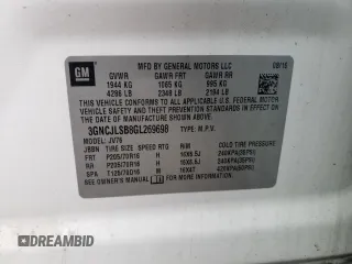 2016 Chevrolet Trax LT z VIN 3GNCJLSB8GL269698, wystawiony jako Copart lot #57852645 z przebiegiem 68 699 mil mil oraz Szkoda całkowita • Salvage title. Historia ofert i sprzedaży dostępna na DreamBid. Obrazek 12.