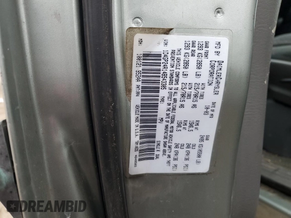 2004 Dodge Caravan SE z VIN 1D4GP24R14B543305, wystawiony jako Copart lot #44682405 z przebiegiem Nie podano mil oraz Szkoda całkowita • Salvage title. Historia ofert i sprzedaży dostępna na DreamBid. Obrazek 14.