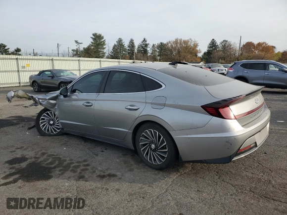 2020 Hyundai Sonata Hybrid Ultimate with VIN KMHL34JJ2LA010025, listed as a Copart auction lot 77657214 with 59,596 mi miles and Salvage Title. Bid and sale history available at carsss.com. Image 2.