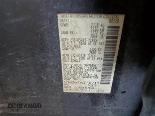 2018 Nissan Murano SL z VIN 5N1AZ2MG7JN170711, wystawiony jako Copart lot #57076585 z przebiegiem 187 383 mil mil oraz Szkoda całkowita • Salvage title. Historia ofert i sprzedaży dostępna na DreamBid. Obrazek 12.