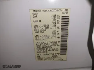 2015 Nissan Murano S with VIN 5N1AZ2MG6FN257877, listed as a IAAI auction lot 41699818 with 76,025 mi miles. Bid and sale history available at carsss.com. Image 9.