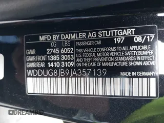 2018 Mercedes-Benz S 63 AMG with VIN WDDUG8JB9JA357139, listed as a IAAI auction lot 41265507 with 41,224 mi miles and . Bid and sale history available at DreamBid. Image 9.