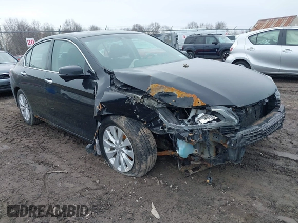 2013 Honda Accord Sdn EX-L with VIN 1HGCR2F82DA086652, listed as a IAAI auction lot 41757842 with 104,999 mi miles. Bid and sale history available at carsss.com. Image 1.