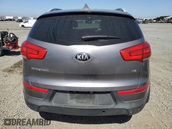 2016 Kia Sportage EX with VIN KNDPC3AC2G7816368, listed as a Copart auction lot 57690545 with 259,128 mi miles and Salvage title. Bid and sale history available at DreamBid. Image 6.