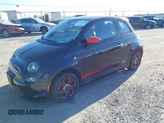 2013 FIAT 500e with VIN 3C3CFFGE9DT663239, listed as a IAAI auction lot 41437853 with 1 mi miles. Bid and sale history available at carsss.com. Image 2.