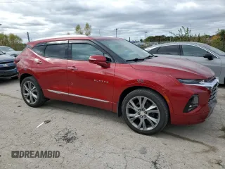 2021 Chevrolet Blazer Premier with VIN 3GNKBLRS0MS541080, listed as a Copart auction lot 75990264 with 33,371 mi miles and Salvage title. Bid and sale history available at DreamBid. Image 4.