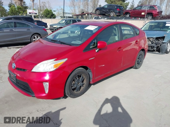2012 Toyota Prius One with VIN JTDKN3DU1C1595223, listed as a IAAI auction lot 41965656 with 206,767 mi miles. Bid and sale history available at carsss.com. Image 6.