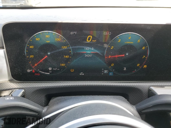 2020 Mercedes-Benz A 220 with VIN W1K3G4EB3LJ227312, listed as a Copart auction lot 51070615 with 34,247 mi miles and Salvage title. Bid and sale history available at DreamBid. Image 9.