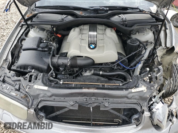 2005 BMW 7 Series 745Li with VIN WBAGN63515DS56509, listed as a Copart auction lot 51021155 with 0 mi miles and Salvage Title. Bid and sale history available at carsss.com. Image 12.