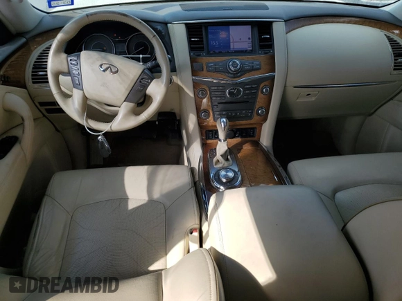 2012 Infiniti QX56 8-passenger with VIN JN8AZ2NC8C9317165, listed as a Copart auction lot 76693664 with 167,243 mi miles and Salvage Title. Bid and sale history available at carsss.com. Image 8.