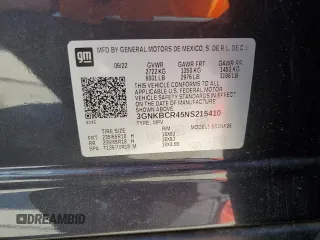 2022 Chevrolet Blazer LT with VIN 3GNKBCR45NS215410, listed as a Copart auction lot 57513545 with 19,542 mi miles and Salvage title. Bid and sale history available at DreamBid. Image 12.