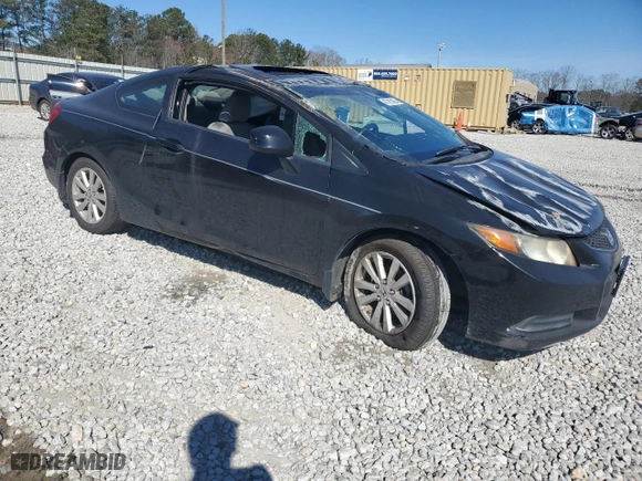 2012 Honda Civic Cpe EX with VIN 2HGFG3B81CH526407, listed as a Copart auction lot 47015825 with 206,345 mi miles and Salvage Title. Bid and sale history available at carsss.com. Image 4.