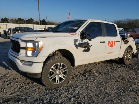 2022 Ford F-150 XL with VIN 1FTFW1E5XNKE24879, listed as a Copart auction lot 46837665 with 100,311 mi miles and Salvage Title. Bid and sale history available at carsss.com. Image 1.