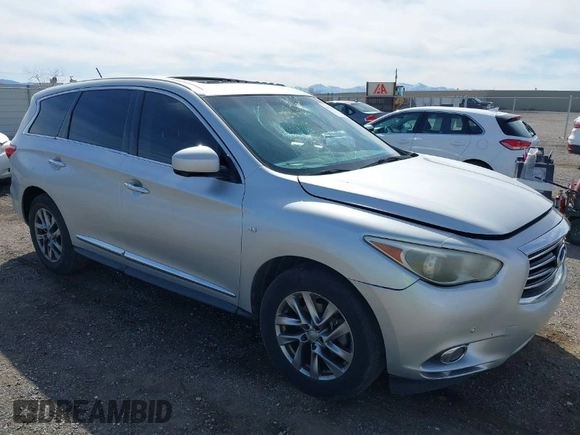 2014 Infiniti QX60 with VIN 5N1AL0MN3EC505792, listed as a IAAI auction lot 41761110 with 144,950 mi miles and . Bid and sale history available at DreamBid. Image 1.