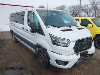 2023 Ford Transit Passenger XL with VIN 1FBAX2YGXPKB41710, listed as a IAAI auction lot 41851473 with 3,055 mi miles. Bid and sale history available at carsss.com. Image 1.