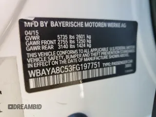 2015 BMW 7 Series 750i z VIN WBAYA8C53FG197751, wystawiony jako Copart lot #56249135 z przebiegiem 98 514 mil mil oraz Szkoda całkowita • Salvage title. Historia ofert i sprzedaży dostępna na DreamBid. Obrazek 12.