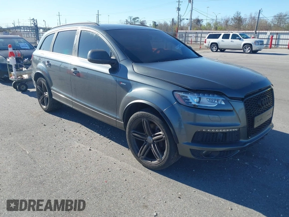 2013 Audi Q7 3.0T S line Prestige with VIN WA1DGAFE6DD009137, listed as a IAAI auction lot 41744378 with 99,060 mi miles. Bid and sale history available at carsss.com. Image 1.