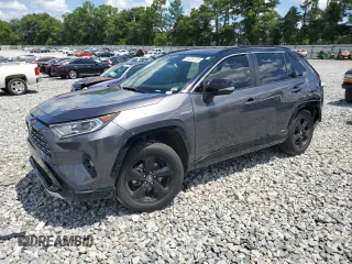 2019 Toyota RAV4 Hybrid XSE with VIN JTMEWRFV4KJ004271, listed as a Copart auction lot 61335175 with 116,457 mi miles and Salvage title. Bid and sale history available at DreamBid. Image 1.