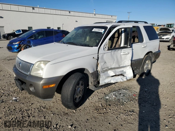 2002 Mercury Mountaineer z VIN 4M2ZU86E02UJ26443, wystawiony jako Copart lot #42239825 z przebiegiem Nie podano mil oraz Szkoda całkowita • Salvage title. Historia ofert i sprzedaży dostępna na DreamBid. Obrazek 1.