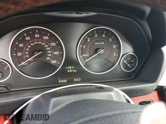 2014 BMW 4 Series 428i xDrive with VIN WBA3T1C58EPS98682, listed as a Copart auction lot 86609314 with 91,932 mi miles and Salvage Title. Bid and sale history available at carsss.com. Image 9.