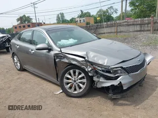2016 Kia Optima EX with VIN 5XXGU4L38GG011014, listed as a IAAI auction lot 42497094 with 139,129 mi miles and . Bid and sale history available at DreamBid. Image 1.