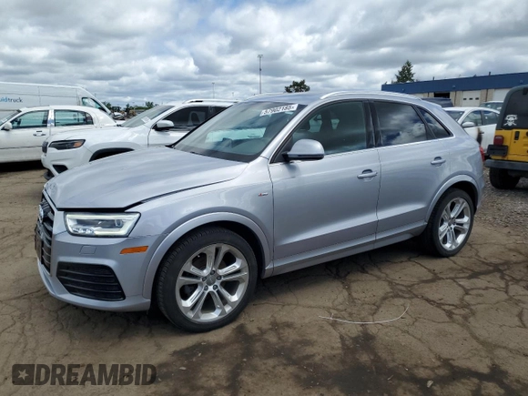 2017 Audi Q3 Prestige with VIN WA1GCCFS0HR005569, listed as a Copart auction lot 57902185 with 89,900 mi miles and Salvage title. Bid and sale history available at DreamBid. Image 1.
