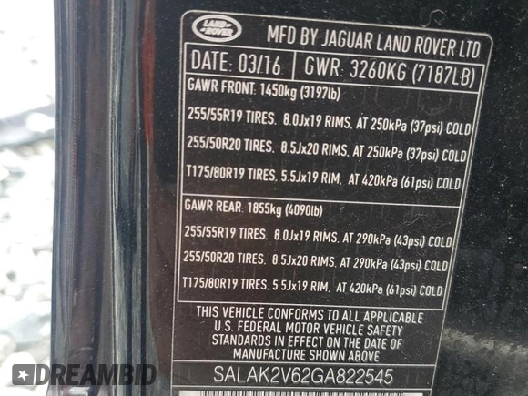 2016 Land Rover LR4 HSE Lux z VIN SALAK2V62GA822545, wystawiony jako Copart lot #58361305 z przebiegiem 144 204 mil mil oraz Szkoda całkowita • Salvage title. Historia ofert i sprzedaży dostępna na DreamBid. Obrazek 13.
