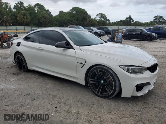 2015 BMW M4 with VIN WBS3R9C5XFK331253, listed as a Copart auction lot 72857284 with 78,309 mi miles and Salvage Title. Bid and sale history available at carsss.com. Image 4.