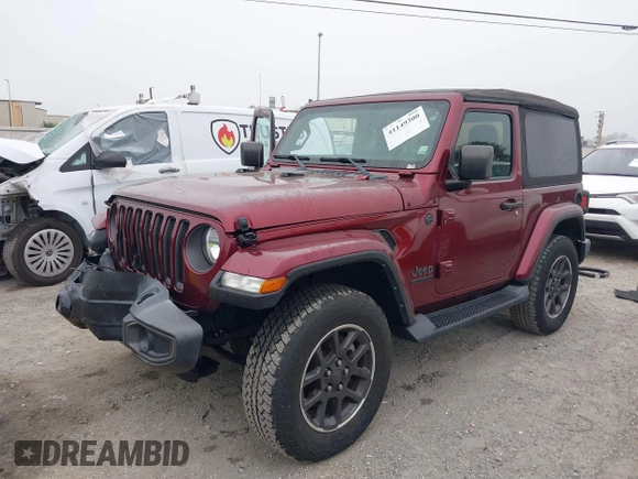 2021 Jeep Wrangler Sport S with VIN 1C4GJXAN8MW700480, listed as a IAAI auction lot 41149300 with 41,433 mi miles and . Bid and sale history available at DreamBid. Image 17.